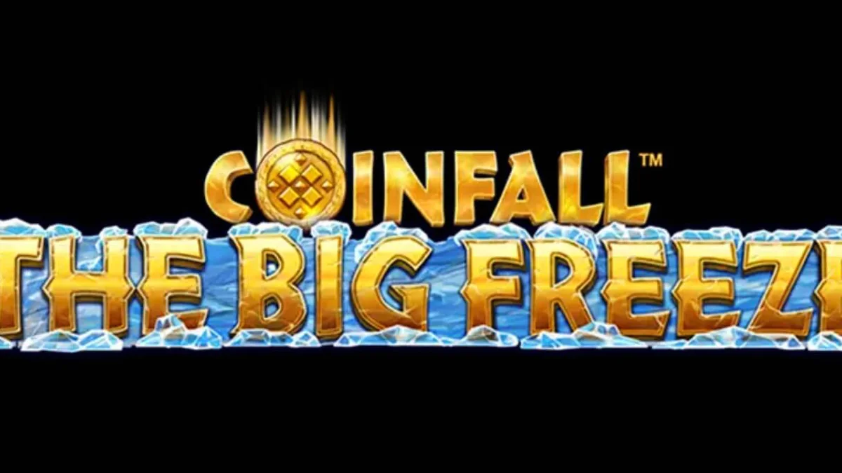 Coinfall: The Big Freeze slot machine screen showing prehistoric symbols and icy graphics